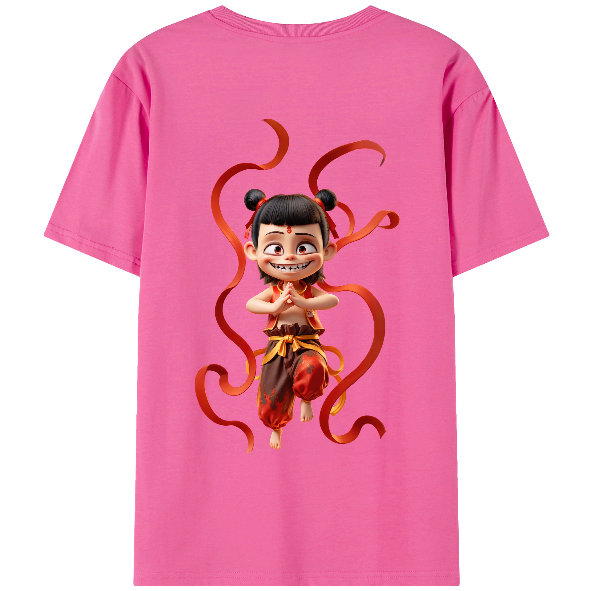 （画像用） Ne Zha 2 ナタ 魔童の大暴れ レディース半袖Tシャツ(バックプリント)